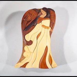 Vintage Wood Angel Puzzle Box